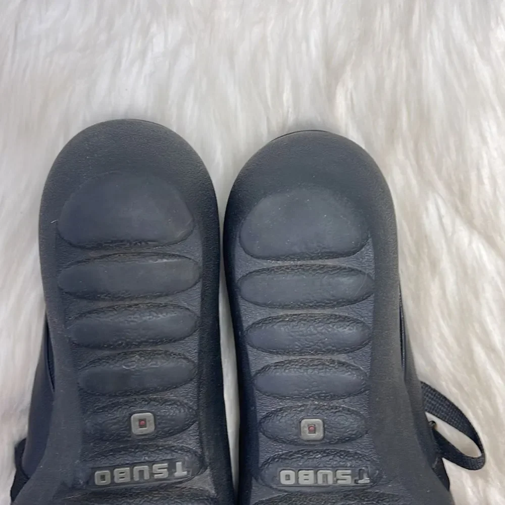 Tsubo Cori Black Leather Mary Jane Wedge Shoes Sz 8‎